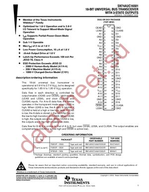 SN74AUC16501DGVR datasheet  